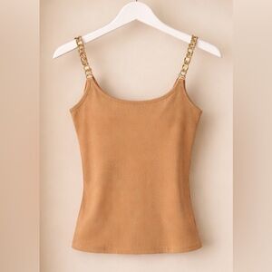 Chain Strap Tan Women's Top NWT from boutique unbranded